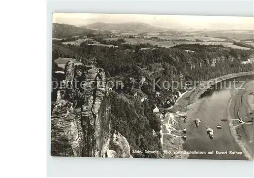 Rathen Saechsische Schweiz Blick vom Basteifelsen Kat. Rathen Sachsen