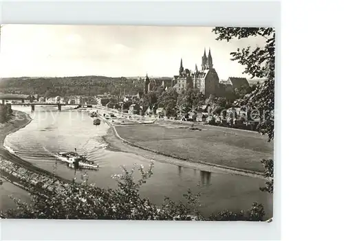 Meissen Elbe Sachsen Blick von Proschwitz Kat. Meissen