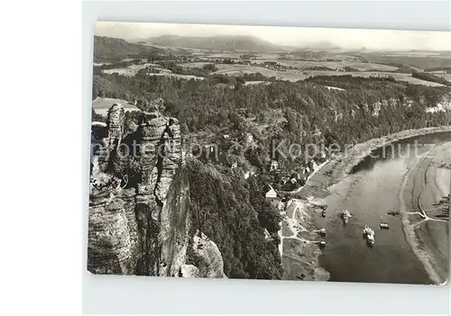 Rathen Saechsische Schweiz Blick vom Basteifelsen Kat. Rathen Sachsen