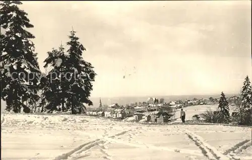 Schoeneck Vogtland Skispuren Ortsansicht  Kat. Schoeneck Vogtland