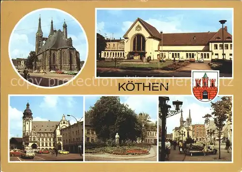Koethen Anhalt Markt Sankt Jakobskirche Bahnhof Rathaus Boulevard Kat. Coethen
