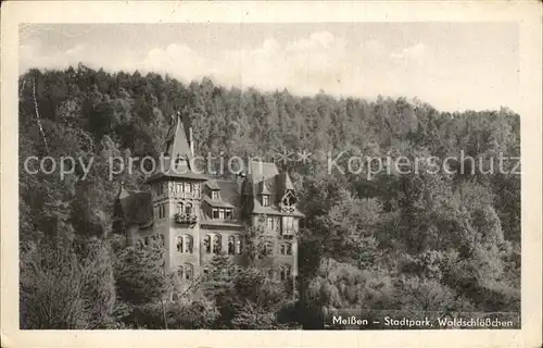 Meissen Elbe Sachsen Stadtpartk Waldschloesschen Kat. Meissen