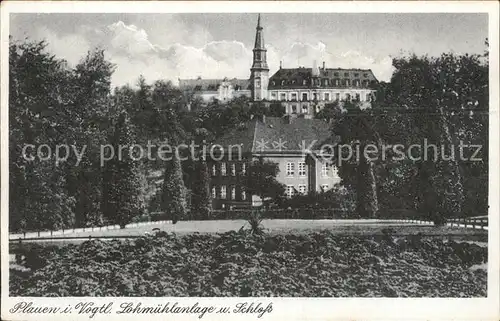 Plauen Vogtland Lohmuehlanlage mit Schloss Kat. Plauen