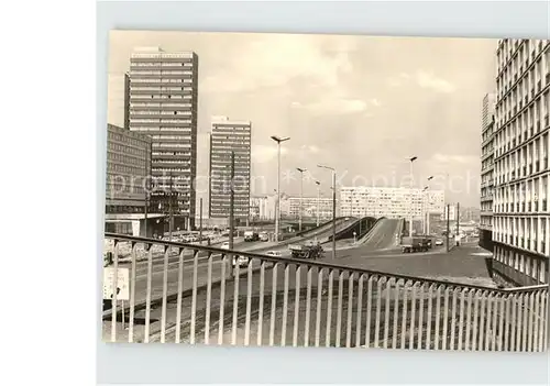 Halle Saale Thaelmannplatz mit Hochstrasse Kat. Halle