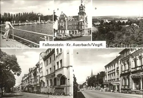 Falkenstein Vogtland Freibad Rathaus Wilhelm Pieck Strasse Kat. Falkenstein Vogtland