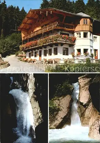 Bayrischzell Alpengasthof Zum Feurigen Tatzelwurm mit Wasserfaellen Kat. Bayrischzell