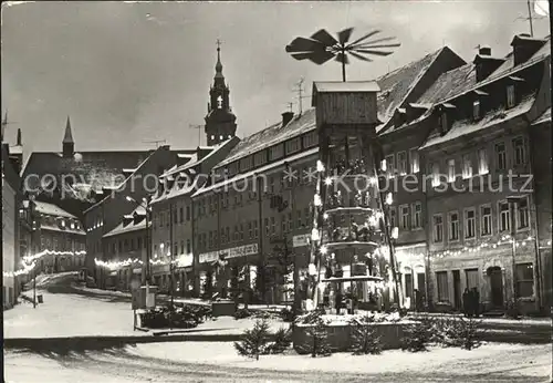 Schneeberg Erzgebirge mit Weihnachtspyramide Kat. Schneeberg