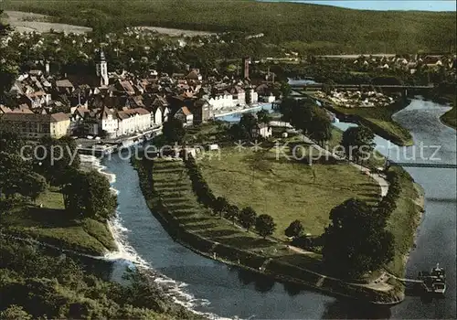 Hann. Muenden Zusammenfluss Fliegeraufnahme Kat. Hann. Muenden