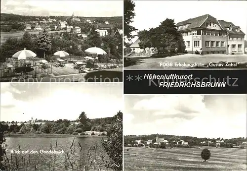 Friedrichsbrunn Harz Hoehenluftkurort Gondelteich FDGB ERholungsheim Kat. Friedrichsbrunn