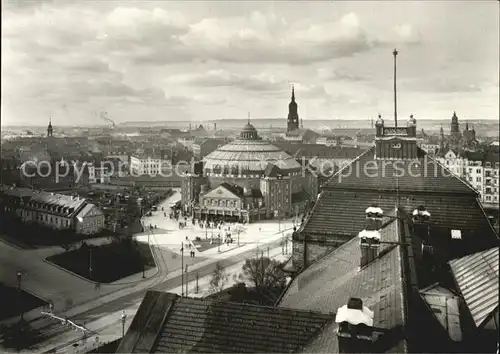 Dresden Blick zum Carolaplatz Zirkusgebaeude Kat. Dresden Elbe