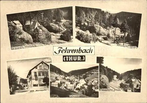 Fehrenbach Thueringer Wald Fehrenbacher Schweiz HOG Werraquelle Teilansicht Kat. Masserberg