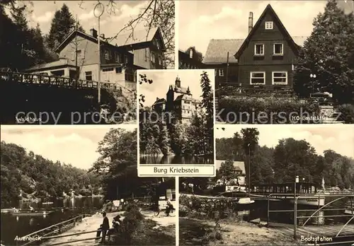 Kriebstein Burg Waldhaus HO Gaststaette Auenblick Bootsstation Kat. Kriebstein