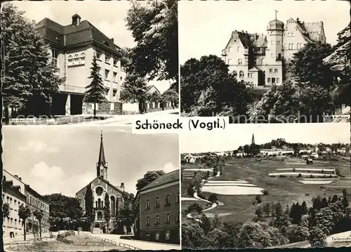 Schoeneck Vogtland Krankenhaus Rathaus Teilansicht Untermarkt Kat. Schoeneck Vogtland