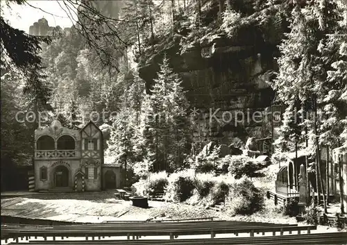 Rathen Saechsische Schweiz Kurort Felsenbuehne Kat. Rathen Sachsen