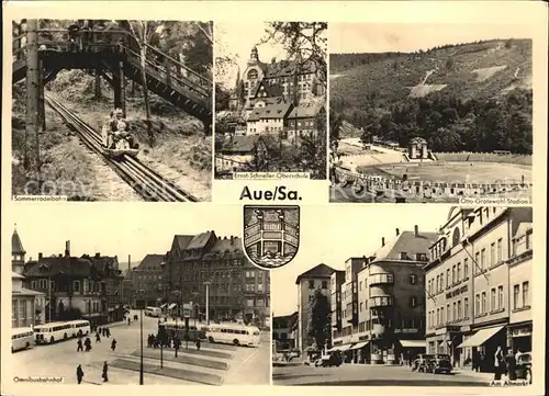 Aue Erzgebirge Sommerrodelbahn Ernst Schneller Oberschule Otto Grotewohl Stadion Kat. Aue