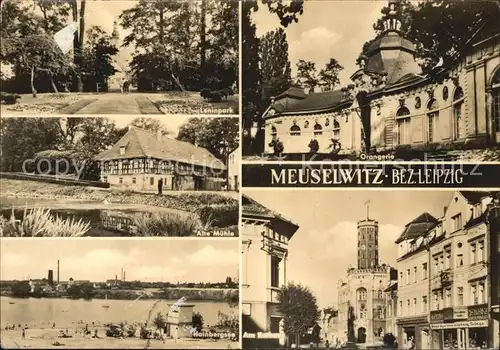 Meuselwitz Leninpark Orangerie Hainbergsee Rathaus Kat. Meuselwitz Thueringen