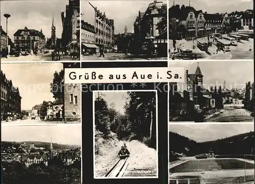 Aue Sachsen Sommerrodelbahn Stadion Bahnhof Ortsansichten Kat. Aue