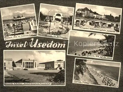 Usedom Ahlbeck Seebruecke Bansin Musikpavillon Koserow Strand  Kat. Usedom