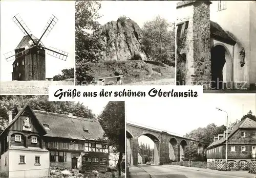 Oberoderwitz Windmuehle Neueibau Spitzberg Stadtmauer Stadtpfeiferplastik Kat. Oderwitz