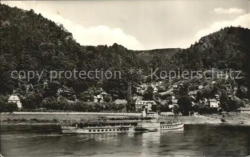 Schmilka Elbpartie mit Dampfer Kat. Bad Schandau