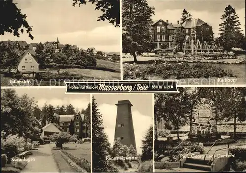 Masserberg Kurhaus Rennsteigwarte Kuranlagen Georg Lenz Denkmal Kat. Masserberg