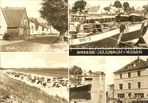 Breege Ruegen Juliusruh Dorfstrasse Hafen Duenenhaus Julusruh Strand Kat. Breege