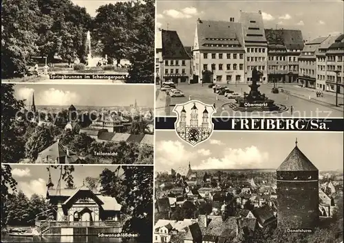 Freiberg Sachsen Obermarkt Scheringerpark Donatsturm Kat. Freiberg