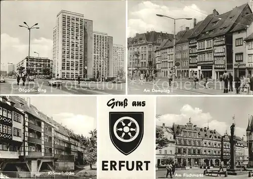 Erfurt Gagarin Ring Domplatz Kraemerbruecke Fischmarkt Kat. Erfurt