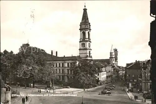 Zittau Johanneum mit Johanniskirchtuermen Kat. Zittau