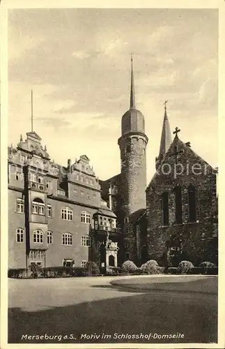 Merseburg Saale Motiv im Schlosshof Domseite Kat. Merseburg