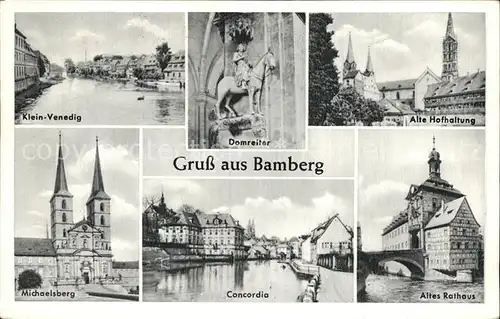 Bamberg Klein Venedig Domreiter Alte Hofhaltung Michaelsberg Concordia Altes Rathaus Kat. Bamberg