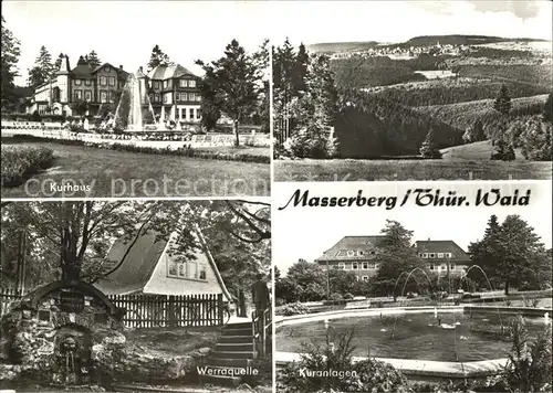 Masserberg Kurhaus Panorama Werraquelle Kuranlagen Kat. Masserberg