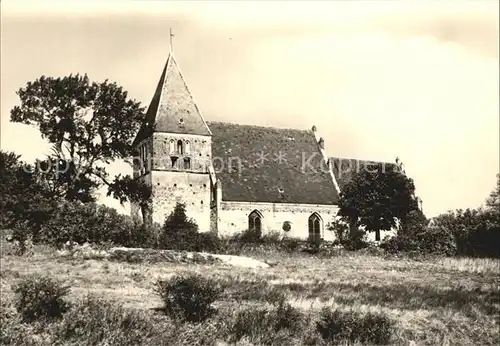 Bobbin Ruegen Feldsteinkirche mit Backsteinturm Kat. Bergen