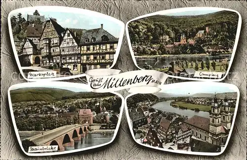 Miltenberg Main Marktplatz Camping Mainbruecke Kat. Miltenberg