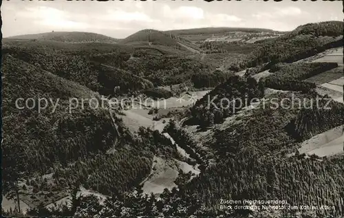 Zueschen Sauerland Fliegeraufnahme mit Nuhnetal und Kahlen Asten Kat. Winterberg