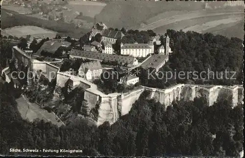 Koenigstein Saechsische Schweiz Fliegeraufnahme Festung Kat. Koenigstein Saechsische Schweiz