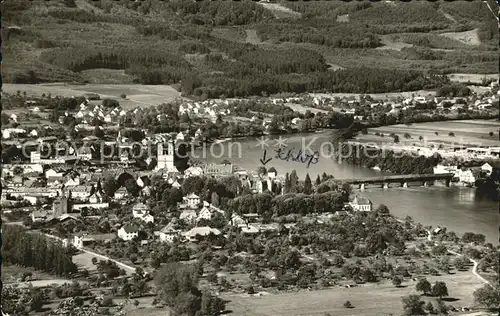 Bad Saeckingen Fliegeraufnahme Rheinpartie mit Schloss Kat. Bad Saeckingen