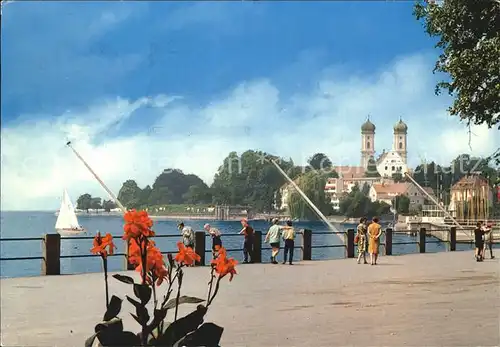 Friedrichshafen Bodensee Ufernpromenade mit Schlosskirche Kat. Friedrichshafen