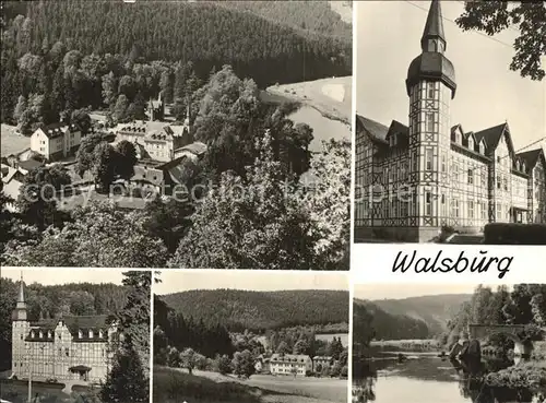 Walsburg FAchwerk Fliegeraufnahme Partie am Wasser Kat. Ziegenrueck Thueringen