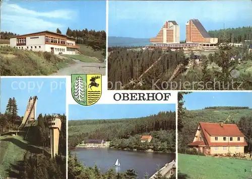 Oberhof Thueringen Schanzenbaude Interhotel Panorama Schanze Rennsteig Luetschetalsperre Stausee Waldgaststaette Kanzlersgrund Kat. Oberhof Thueringen