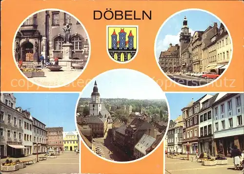 Doebeln Schlegel Brunnen Rathaus Ernst Thaelmann Platz Kat. Doebeln