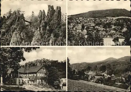 Zittau Kurort Jonsdorf die Nonnenfelsen Hotel Gondelfahrt Kirche Lausche Jonsberg Kat. Zittau