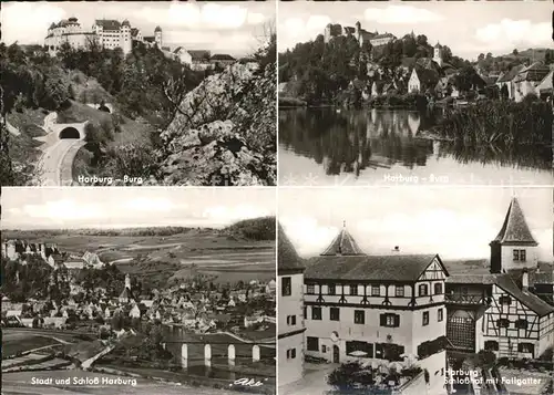 Harburg Schwaben Burg Partie an der Woernitz Schlosshof Fallgatter Kat. Harburg (Schwaben)