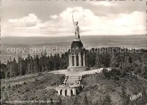 Hermannsdenkmal Teutoburger Wald Fliegeraufnahme Kat. Detmold