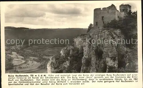 Wiesensteig Ruine Reussenstein Kat. Wiesensteig