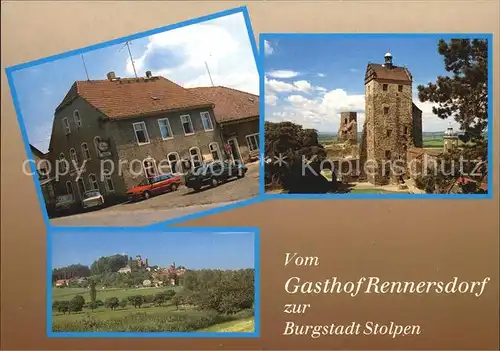 Rennersdorf Neudoerfel Gasthof Rennersdorf Burg Kat. Stolpen