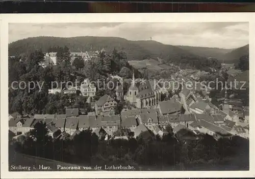 Stolberg Harz Panorama von der Lutherbuche Kat. Stolberg Harz