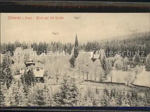 Schierke Harz Blick auf Kirche Winter Kat. Schierke Brocken