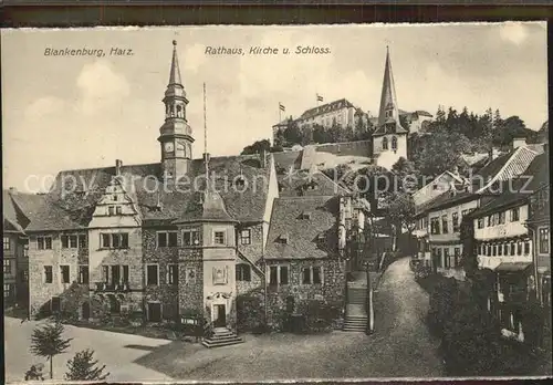 Blankenburg Harz Rathaus Kirche Schloss Kat. Blankenburg