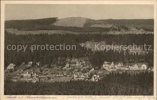 Schierke Harz Blick von der Schnarcherklippe Unterschierke Kat. Schierke Brocken